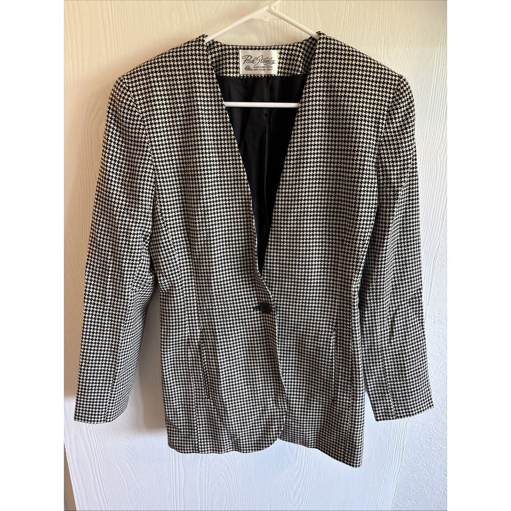 vintage Paul Stanley 100% Wool Houndstooth blazer Size 6